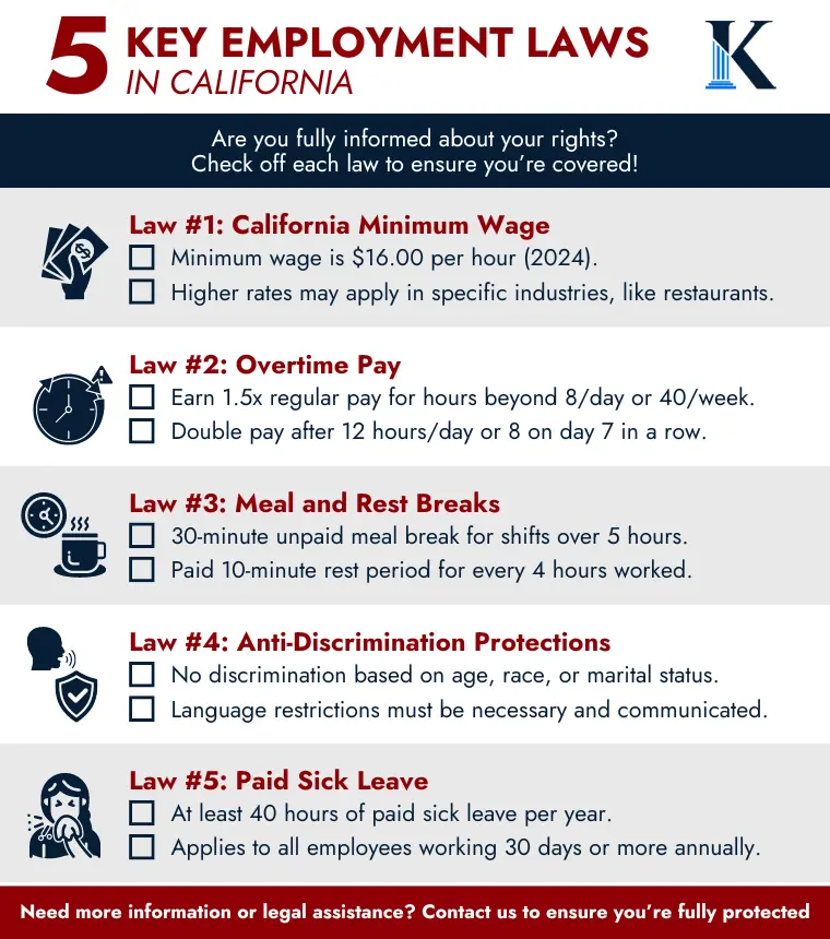 Key Employment Laws in California