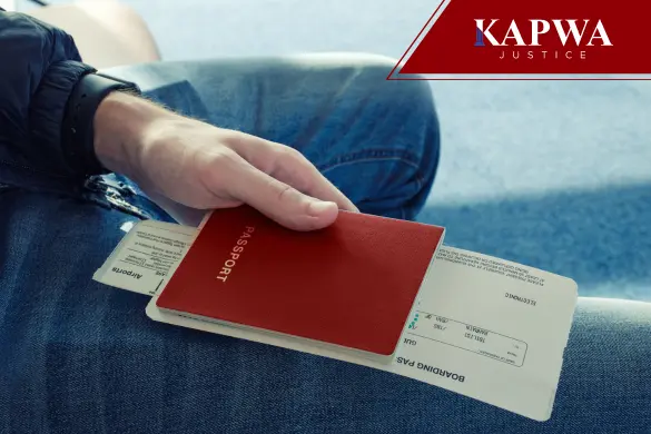 man holds passport
