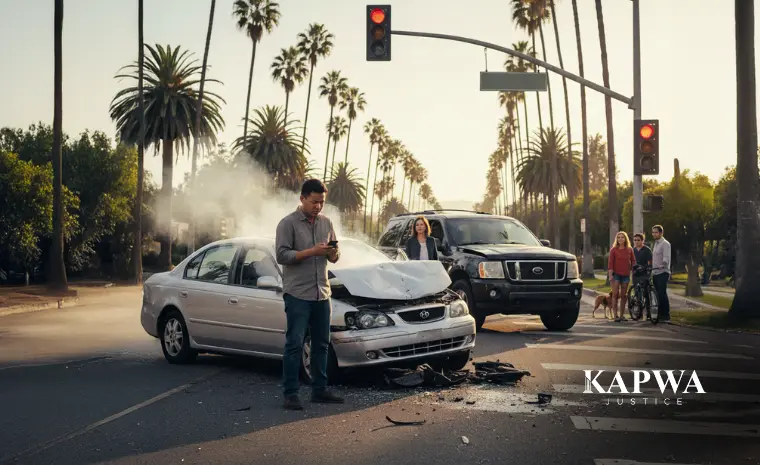 call police after a car crash in California